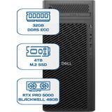 Dell Pro Max Tower T2 Core Ultra 9 285K 32GB Ecc Ram 4tb M.2 SSD Rtx Pro 5000 Blackwell 48 GB W11P Ws