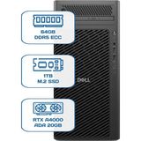 Dell Pro Max Tower T2 Core Ultra 9 285K 64GB Ecc Ram 1tb M.2 SSD Rtx A4000 ADA 20 GB W11P Ws