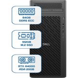 Dell Pro Max Tower T2 Core Ultra 9 285K 64GB Ecc Ram 512GB M.2 SSD Rtx A4000 ADA 20 GB W11P Ws