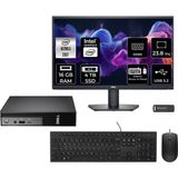Dell Pro Micro QCM1250 Core Ultra 5 235T Mini PC 16GB RAM 4TB SSD 23.8" FHD FreeDOS + Per4 USB QCM1250BTO106P416 - Yok (Free Dos)