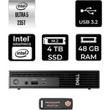 Dell Pro Micro QCM1250 Core Ultra 5 235T Mini PC 48GB RAM 4TB SSD FreeDOS + Per4 USB QCM1250BTO106P324 - Yok (Free Dos)