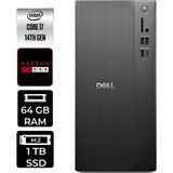 Dell Tower ECT1250 i7 14700 Masaüstü Bilgisayar 64GB RAM 1TB SSD FreeDOS + Per4 USB RPLSR007UP374 - Siyah - Yok