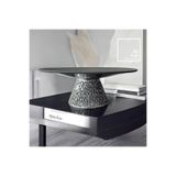 Della 77-2 Alüminyum Döküm Dekoratif Kase, 31×12 cm İkramlık Tabak, Yeni Ev Ofis Hediyelik Obje Gümüş Gri
