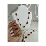 DELLS ACCESSORY Bordo Kolye Bileklik Küpe Seti (3’lü Bordo Kolye Bileklik Küpe Seti)