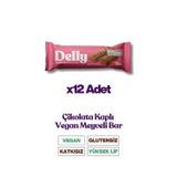 Delly 12 Adet Çikolata Kaplı - Bademli & Çilekli Meyveli Bar 35G