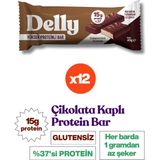 Delly Cappuccino Aromalı, Çikolata Kaplı, Yüksek Protein Bar 40G - 12 Adet