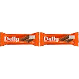 DELLY Çikolata Kaplı - Bademli & Portakallı Meyveli Bar 2li paket