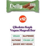 Delly Çikolata Kaplı Matcha & Çilekli Meyveli Bar 12 Adet 35 gr Vegan Yüksek Lif İçerir