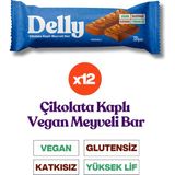 Delly Fındıklı Çikolata Kaplı Meyveli Bar 35g X 12 Vegan Katkısız Yüksek Lif İçerir - 12 Adet