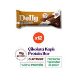 Delly Karamel Aromalı Çikolata Kaplı Yüksek Protein Bar 12 x 40 G
