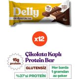 Delly Muz Aromalı, Çikolata Kaplı, Yüksek Protein Bar 40G - 12 Adet
