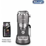 DeLonghi Modern Gri Tezgah Üstü Espresso ve Cappuccino Makinesi, 15 Bar Basınç, Pratik Süt Köpüğü ve Kolay Kullanım Kompakt Mutfaklarda Güçlü Performans ve Kolay Temizlik Avantajıyla - 149x330x305