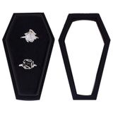 DELORIGIN Cadılar Bayramı Tema Mücevher Kutusu Kadife Tabut Yüzük Kutusu Gotik Düğün Töreni Gotik Takı Organizatör Süslemeleri (Siyah) (2/ Yüzük Kutusu)