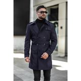 Delpino Erkek Uzun Kemerli Trençkot - S - Lacivert