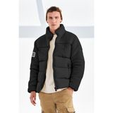Delpino Su Geçirmez Erkek Peluşlu Şişme Mont - Siyah - 2XL
