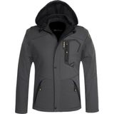 Delpino Su ve Rüzgar Geçirmez Kürklü Softshell Erkek Mont - 2XL - Antrasit