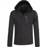 Delpino Su ve Rüzgar Geçirmez Kürklü Softshell Erkek Mont - Siyah - XL