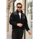 Delpino Unisex Peluşlu Kadın Erkek Mont - 2XL - Siyah