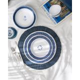 Delron 6 Kişilik 18 Parça Yemek Takımı - Mavi/beyaz