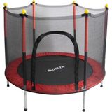 Delta 140 cm Güvenlik Korumalı Fileli Çocuk Trampolini 55 Inç Konforlu Kullanım Özellikli - Kırmızı