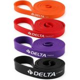 Delta 15-25-35-45 kg 4 Adet Direnç Bandı Barfiks Kas Güç Geliştirme Pilates Cross Training Power Band Seti - Çok Renkli - Standart