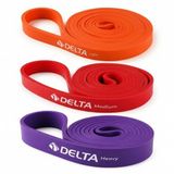 Delta 15-25-35 KG 3 Adet Direnç Bandı Barfiks Kas Güç Geliştirme Pilates Cross Training Power Band Seti
