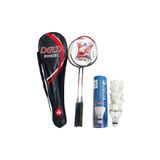 Delta 2 Adet Badminton Raketi + Badminton Çantası + 6 Adet Kaz Tüyü Deluxe Badminton Topu Seti