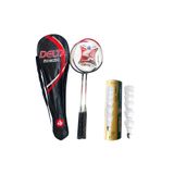 Delta 2 Adet Badminton Raketi + Çantası + Orta Hız Sevenler İçin 6 Adet Mantar Kafa Badminton Topu