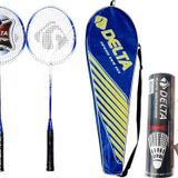 Delta 2 Adet Deluxe Tek Parca Badminton Raketi + Badminton Cantasi + 6 Adet Badminton Topu Seti