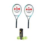 Delta 2 Adet Flame 27 İnç Tek Parça L1 Grip Tenis Raketi + 2 Adet Tenis Çantası + 3 Adet Prof. Maç Topu