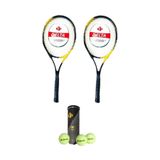 Delta 2 Adet Flame 27 İnç Tek Parça L3 Grip Tenis Raketi + 2 Adet Tenis Çantası + 3 Adet Prof. Maç Topu