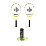 Delta 2 Adet Max Joys 19 İnç Çocuk Tenis Raketi + 2 Adet Tenis Çantası + 3 Adet Prof. Seviye Maç Topu