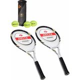 Delta 2 Adet Valley 27 Inç L2 Grip Yetişkin Tenis raketi + 2 Adet Tenis Çantası + 3 Adet Expert Maç Topu - Siyah - Beyaz