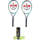 Delta 2 Flame 27 Inç Tek Parça Tenis Raketi L1 Grip Mavi Renk ile 2 Tenis Çantası ve 3 Prof. Maç Topu