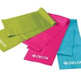 Delta 3 'lü Pilates Bandı Egzersiz Direnç Lastiği,Yeşil - Fuşya - Turkuaz,90 x 7,5 Cm