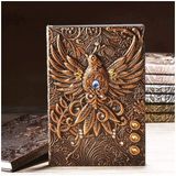 Delta 3D Kabartmalı A5 200 Sayfa Deri Defter Bakır
