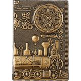 Delta 3D Kabartmalı A5 200 Sayfa Deri Defter Bronz - Gümüş