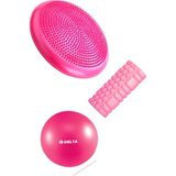 Delta 3’lü Pilates Egzersiz Seti Balance Trainer Denge Diski Orta Sert Deluxe Foam Roller Masaj Köpüğü 20 - Pembe