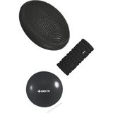 Delta 3’lü Pilates Egzersiz Seti Balance Trainer Denge Diski Orta Sert Deluxe Foam Roller Masaj Köpüğü 20 - Siyah