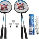Delta 4 Adet Badminton Raketi + Cantasi + 6 Deluxe Kaz Tuyu + 3 Plastik Toplam 9 Badminton Topu Seti