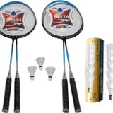Delta 4 Adet Badminton Raketi + Cantasi + 9 Adet Orta Hiz Sevenler Icin Badminton Topu Seti