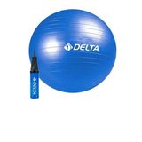Delta 55 cm Deluxe 160 cm - 169 cm Boy Aralığında Olanlar İçin Uygun Mavi Pilates Topu ve Pompa