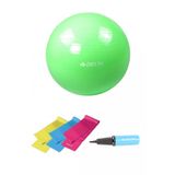 Delta 65 Cm Pilates Topu 3lü Pilates Bandı Egzersiz Direnç Lastiği Pilates Topu Pompası 5li Set