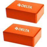Delta Çiftli Yoga Blok Seti 2 Adet Turuncu Renkli Standart Beden Eva Yoga Bloğu