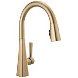 DELTA FAUCET Delta Musluk Lenta Altın Mutfak Bataryası, Pull Down Püskürtücü ile Mutfak Muslukları, Mutfak Lavabo Bataryası, Manyetik Yerleştirme Püskürtme Başlığı ile Mutfak Evyesi için Altın Musluk, Şampanya Bronz 19802Z-CZ-DST