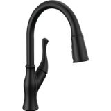 Delta Faucet Ophelia Mat Siyah Mutfak Bataryası Siyah, Aşağı Çekmeli Püskürtücülü Mutfak Bataryaları, Evye Bataryası, Mutfak Lavabo Bataryası, Manyetik Yerleştirme Püskürtme Kafası, Mat Siyah