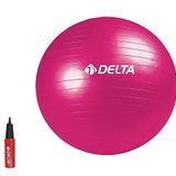Delta Fuşya Deluxe Pilates Topu 55 cm ve Çift Yönlü Pompa Seti