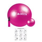 Delta Fuşya Pilates Egzersiz Topu Seti Büyük 55 Cm Pilates Topu Küçük 20cm Pilates Denge Topu Pompa