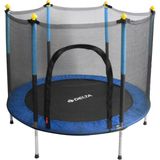 Delta Güvenlik Korumalı Fileli 140 cm Özel Fermuar Güven Konforlu Çocuk Trampolini 55 Inç Trambolin Eğlenceli Tasarım - Mavi