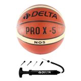Delta Kahverengi Pro X Deluxe Kauçuk 5 Numara Basketbol Topu + Top Pompası 5 Numara Pompa dahildir